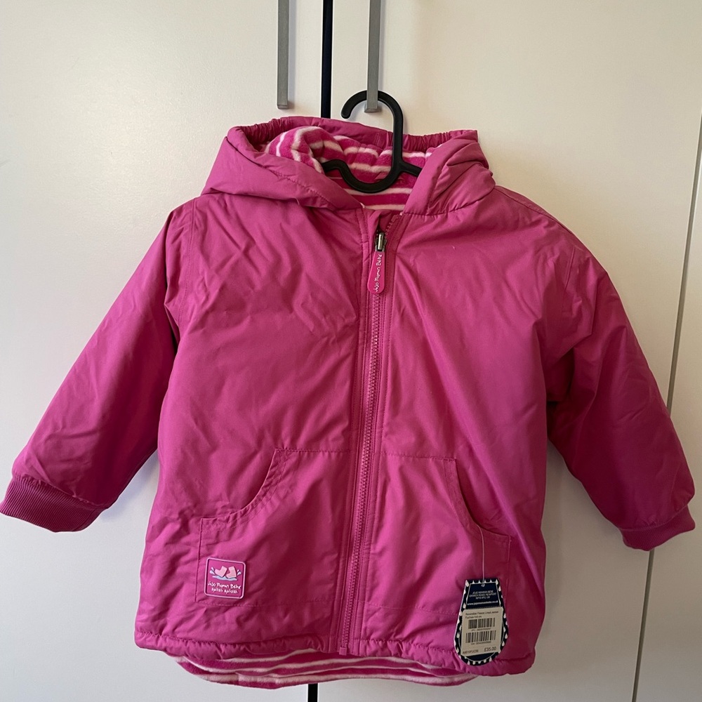 NWT JoJo Maman BeBe Girls Reversible Jacket